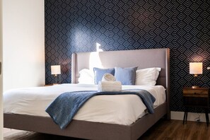 1 bedroom, desk, iron/ironing board, travel cot