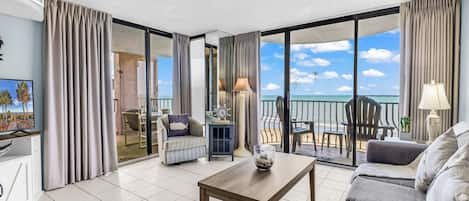 Family Condo, 3 Bedrooms, Balcony, Beach View | Living room