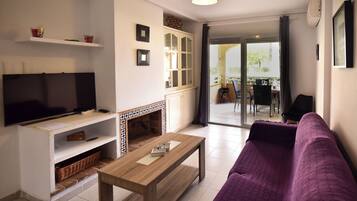 Télévision, cheminée