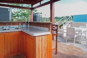 Outdoor dining - Villa OASis, Samanà RD, near the lemon waterfall. (El Limón)