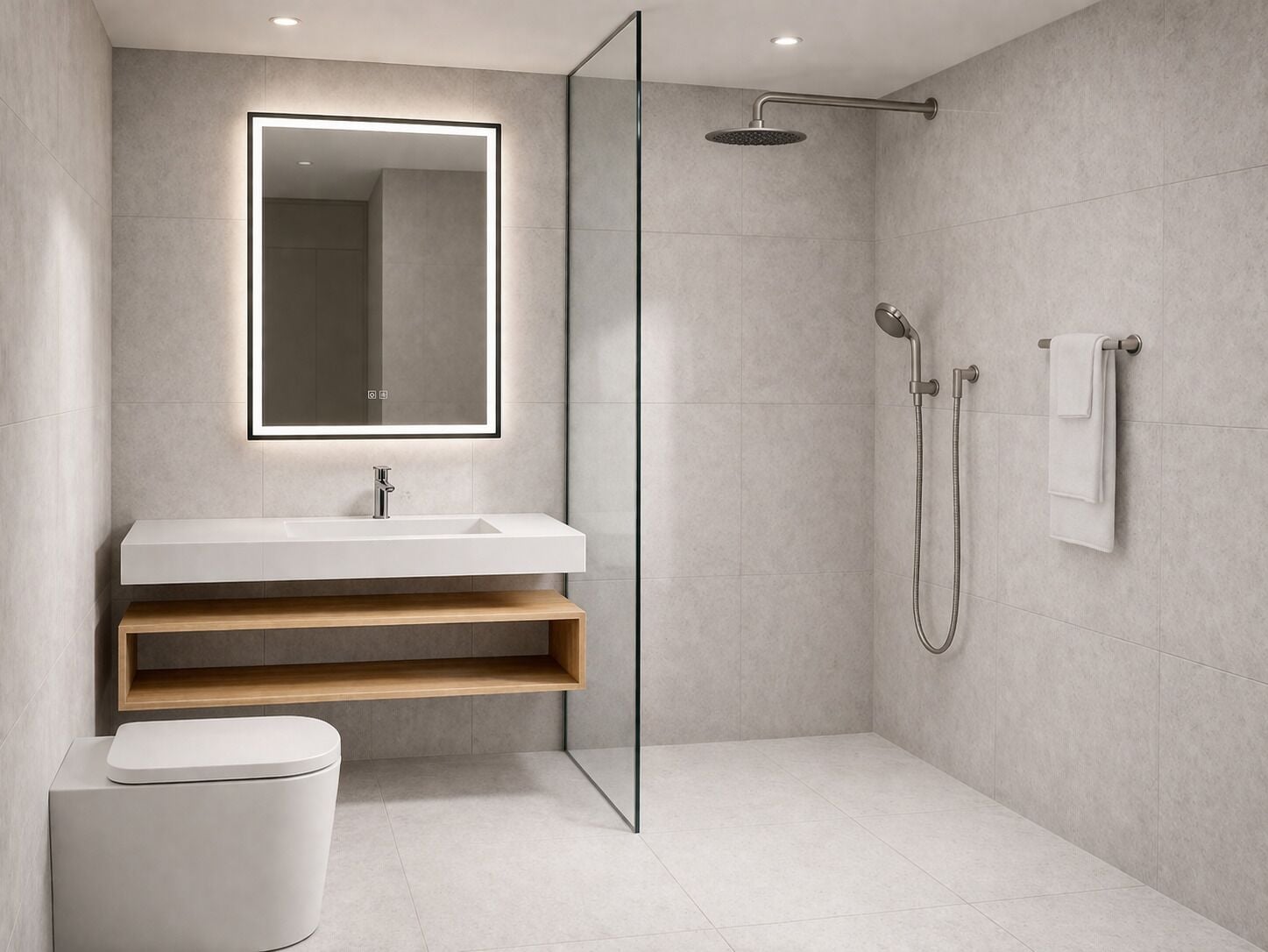Family Room w/ French Balcony | Bathroom | Shower, hair dryer, towels, soap