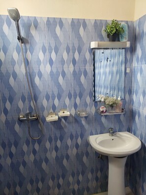 Dusche, Handtücher, Seife, Toilettenpapier