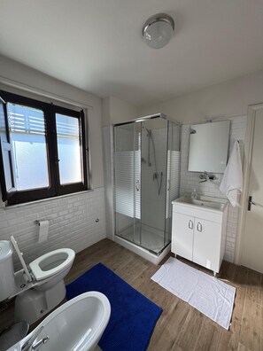 Haartrockner, Bidet, Handtücher, Seife