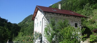 House Pri Macku from 1919, pool, pavillion, hot tube, wine cellar in Soca valley
