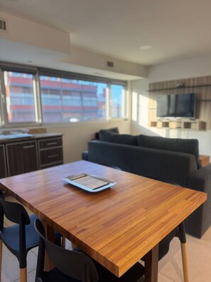 Standard Apartment, Sea View | Living area - Ulises Apart hotel (Mar del Plata)