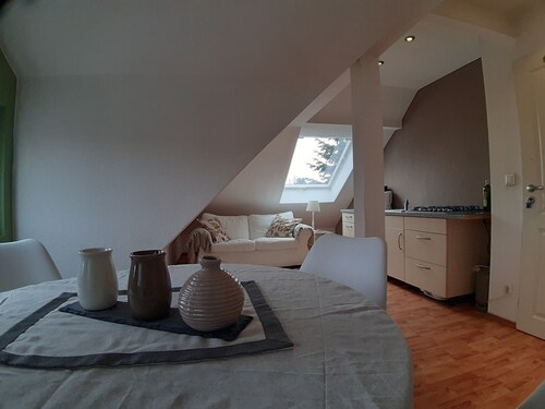 Quiet and centrally located apartment on the top floor of an old villa