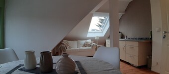 Quiet and centrally located apartment on the top floor of an old villa