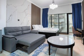 Living area - A well maintained apartment with all amenities and close to the burj khalifa, (Dubai)