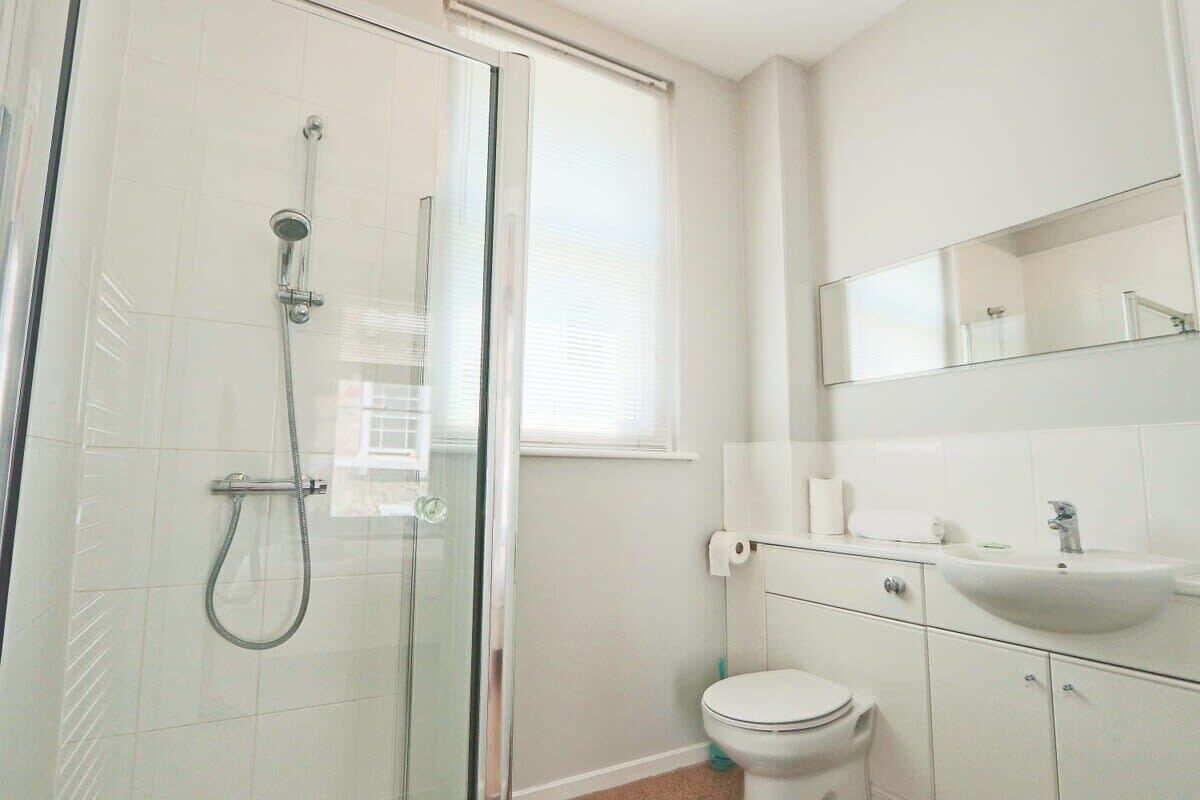 Ducha, secador de pelo y toallas