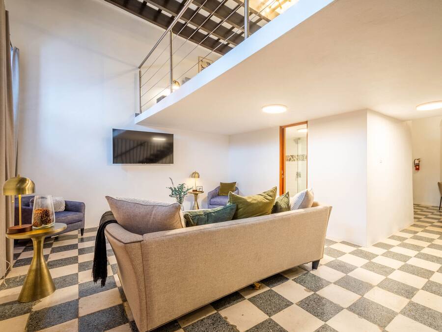 Loft, 1 Bedroom, Balcony | Living area | 45-inch LED TV with digital channels