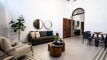 Loft, 2 Bedrooms | Living area | 45-inch LED TV with digital channels
