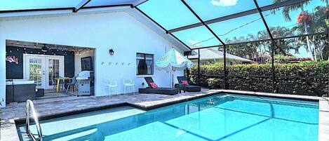 Outdoor pool, a heated pool