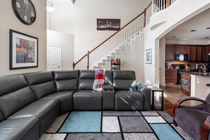 Smart TV, fireplace, DVD player, offices