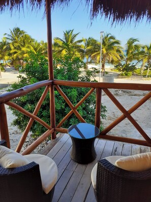 Deluxe Room, Balcony, Sea View | Balcony view - Cabañas Palmeras de Mahahual (Mahahual)