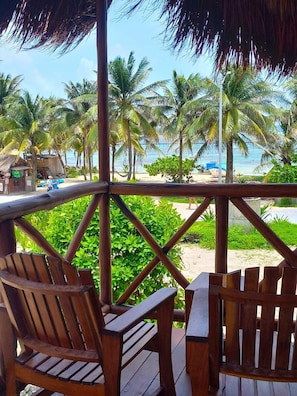 Deluxe Room, Balcony, Sea View | Balcony view - Cabañas Palmeras de Mahahual (Mahahual)