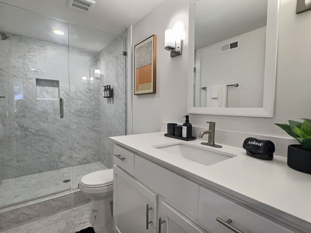 Hair dryer, towels, toilet paper