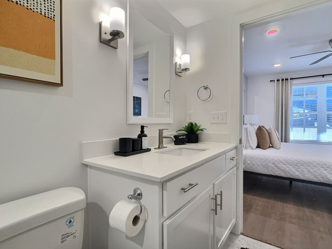 Hair dryer, towels