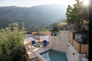 Outdoor pool, a heated pool - Luxurious love nest with whirlpool and heated pool (Kournas)