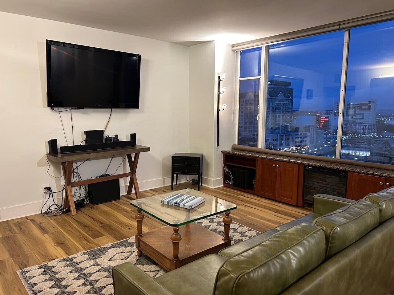 TV, fireplace, video games, stereo