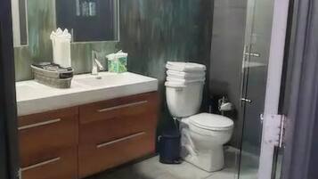 Towels, soap, toilet paper