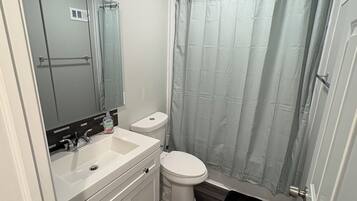 Secadora de cabello, toallas, jabón, shampoo