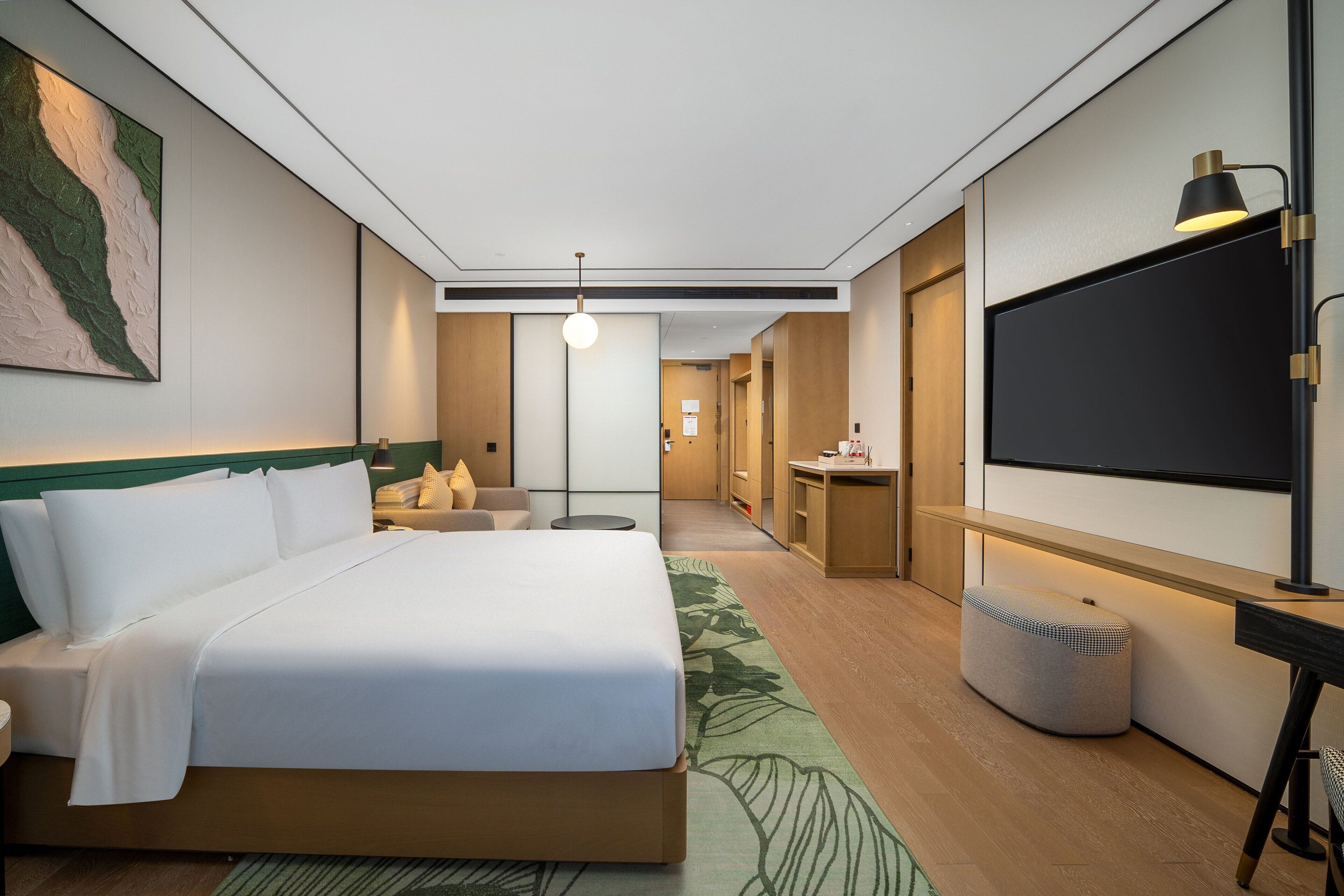 Premium bedding, down comforters, memory foam beds, minibar