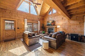 Smart TV, fireplace, video games