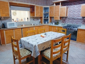Fridge, microwave, oven, toaster