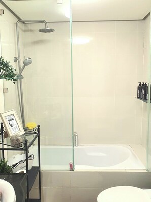 Ducha, secador de pelo, bidet, toallas