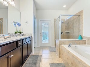 Hair dryer, towels, toilet paper