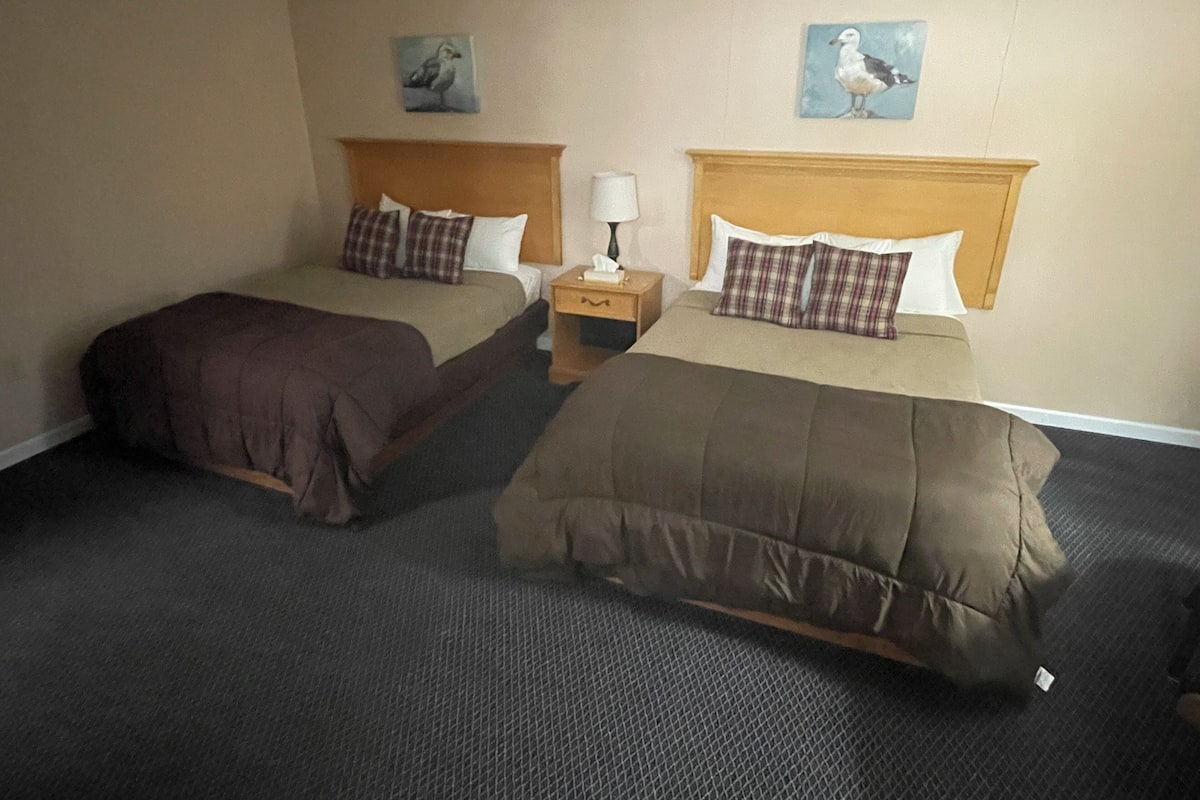 Habitación básica doble, patio, vistas a la playa | 1 dormitorio, wifi gratis, ropa de cama
