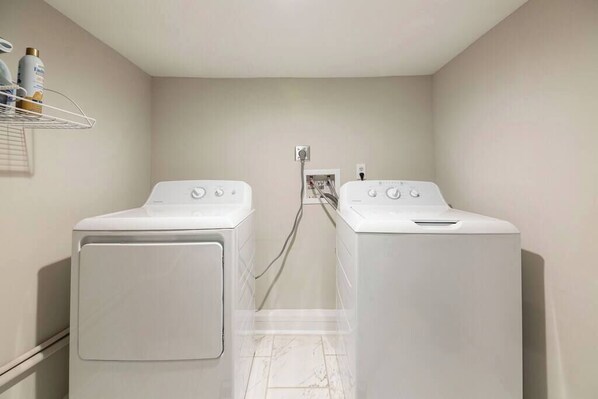 Hair dryer, towels