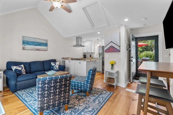 Townhome, Multiple Beds, Kitchen, Garden View (Vineyard Sound Retreat) | Living area | 42-inch flat-screen TV with digital channels