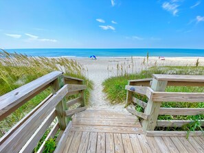 On the beach, beach towels