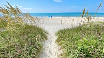 On the beach, beach towels