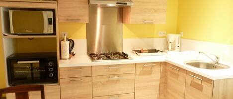 Microwave, oven, dishwasher, high chair
