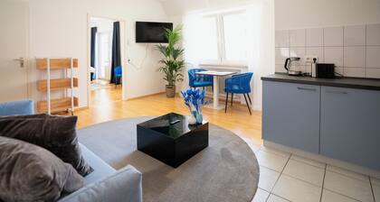 Blauwal, stilvolle Wohnung, Wohnzimmer, Schlafzimmer, Bad, Küche, zentral in Ulm