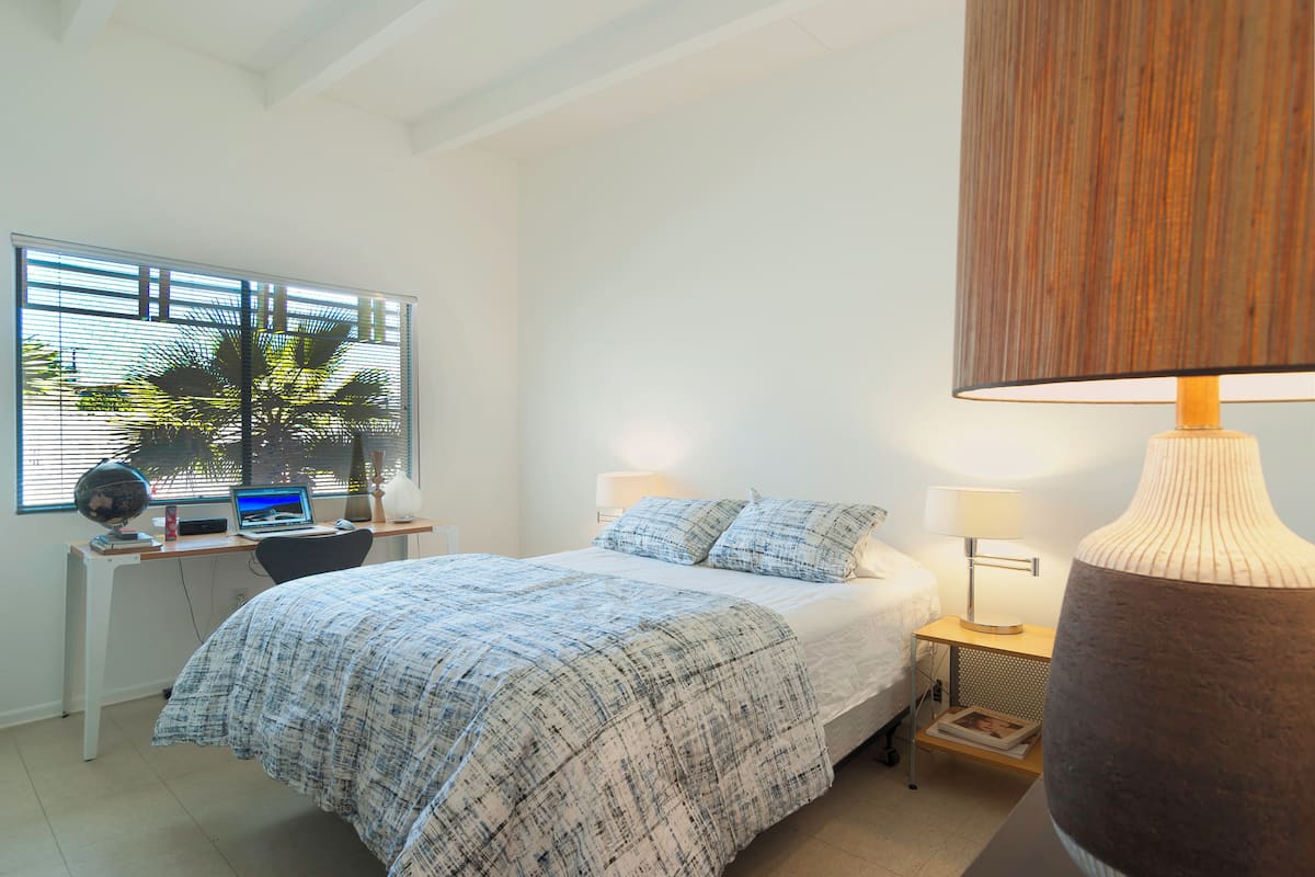 1 bedroom, desk, laptop workspace, iron/ironing board