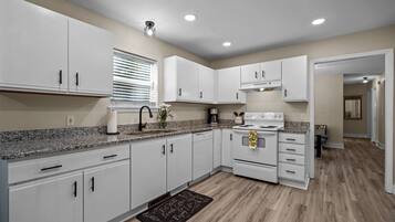 Microwave, oven, stovetop, dishwasher