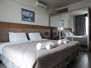 1 غرفة نوم وستائر تعتيم وتجهيزات عازلة للصوت وواي فاي مجانًا