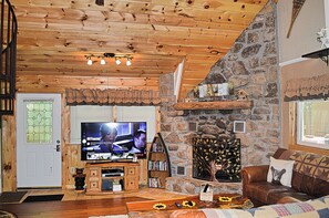 Smart TV, fireplace, video games