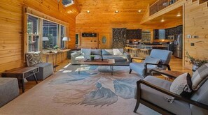 Smart TV, fireplace, video games