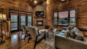 Smart TV, fireplace, video games