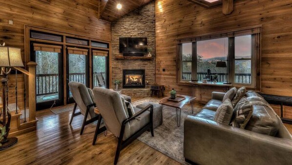 Smart TV, fireplace, video games