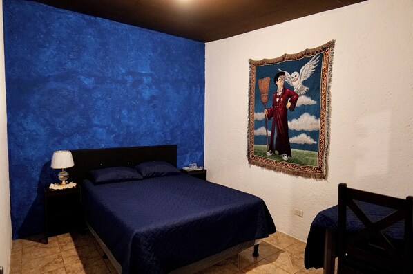 Desk, free WiFi, bed sheets