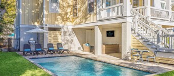 Experience luxury at 5 Periwinkle Lane, with private pool and a 5-minute walk to the beach!