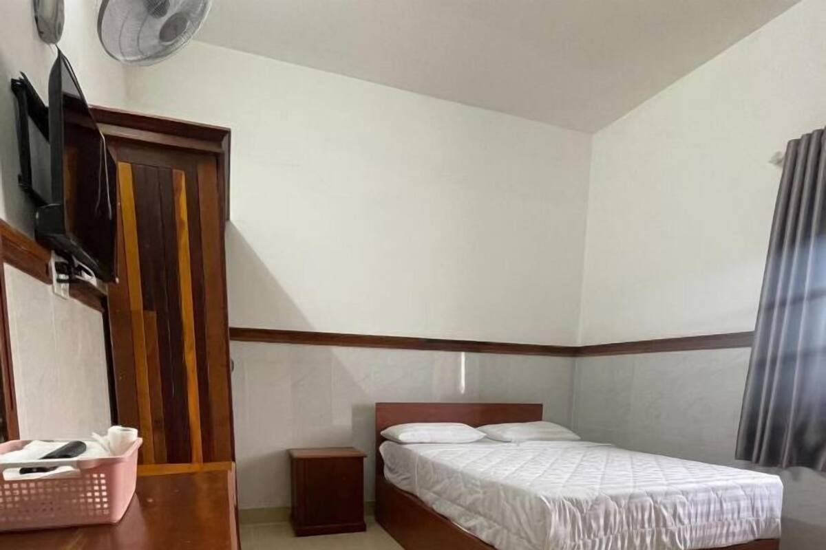 Desk, blackout curtains, soundproofing, iron/ironing board