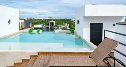 Pool & Rooftop in Tulum. 2 Bedrooms Flat