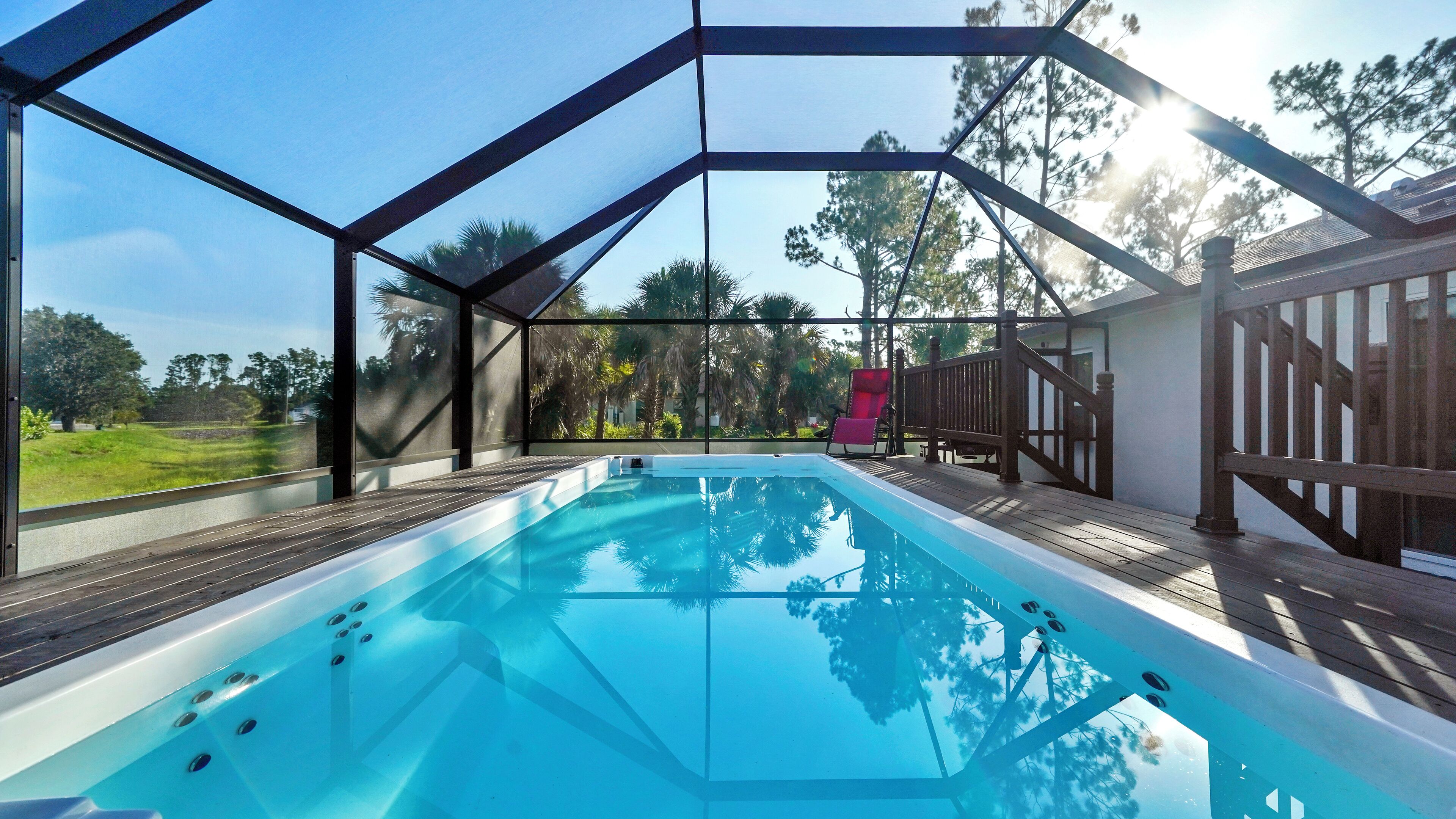 Piscine extérieure, piscine chauffée