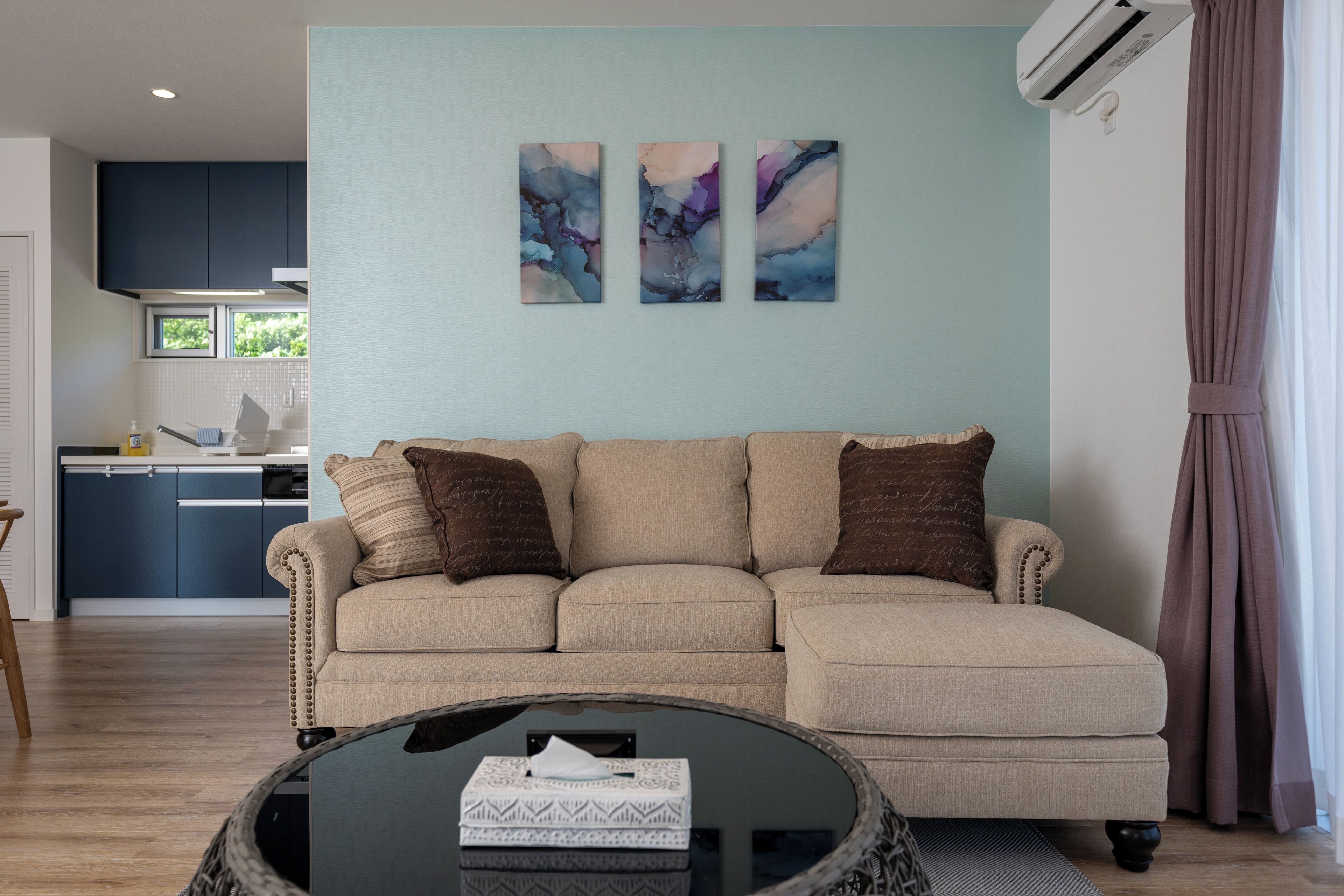 Villa, Non Smoking, Ocean View | Living area | 50-inch flat-screen TV with digital channels